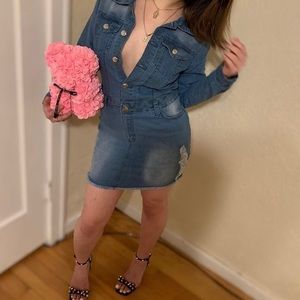 JEAN DENIUM LONG SLEEVE DRESS